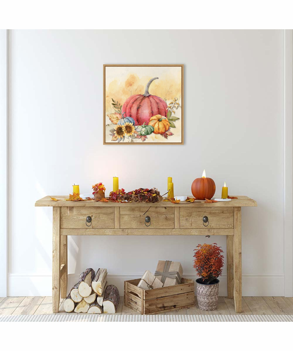 Framed Harvest Pumpkins II by Art Nd Canvas Wall Art Print (22  W x 22  H), Sylvie Maple Frame
