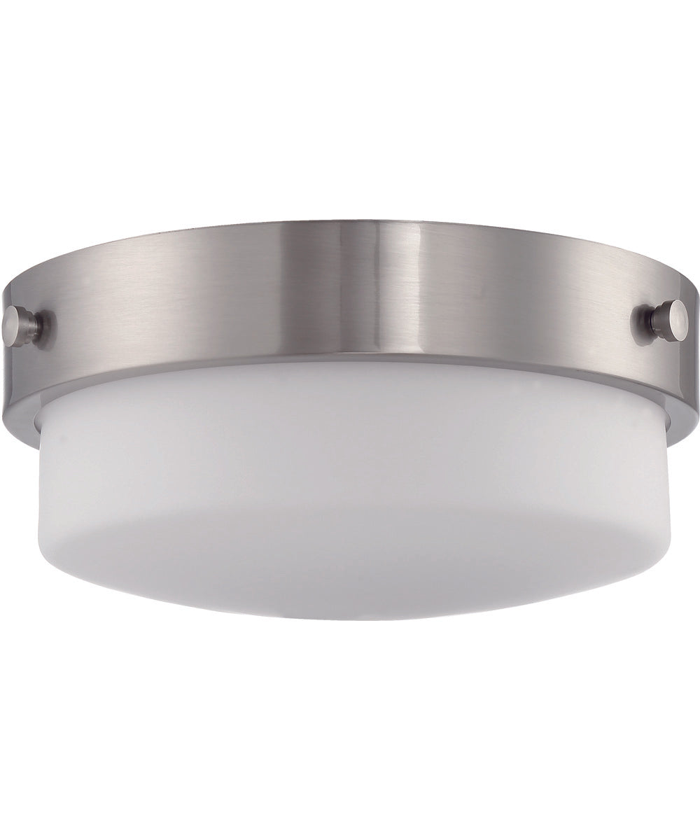 Oak Street 2-Light Flushmount Brushed Polished Nickel