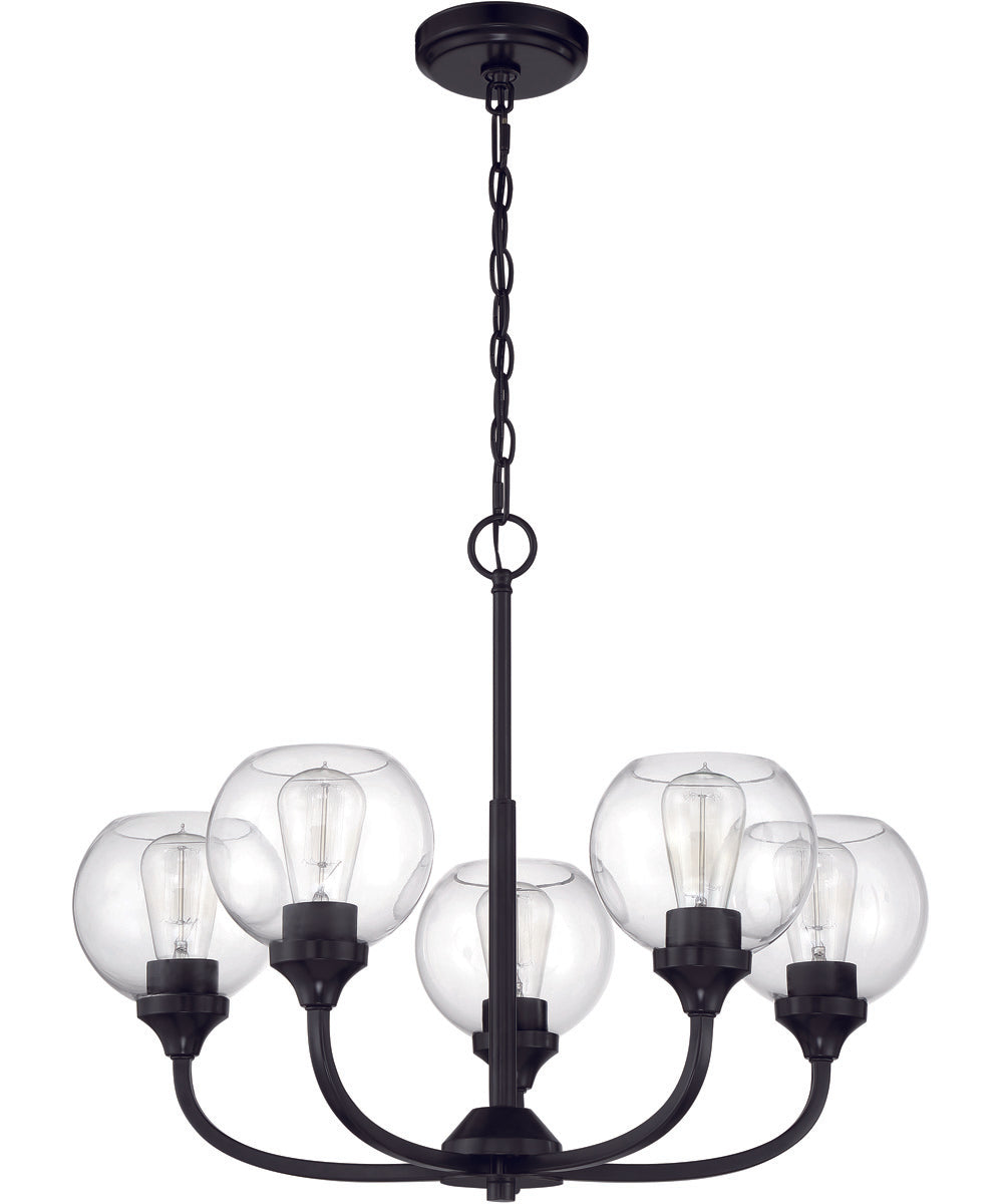 Glenda 5-Light Chandelier Flat Black