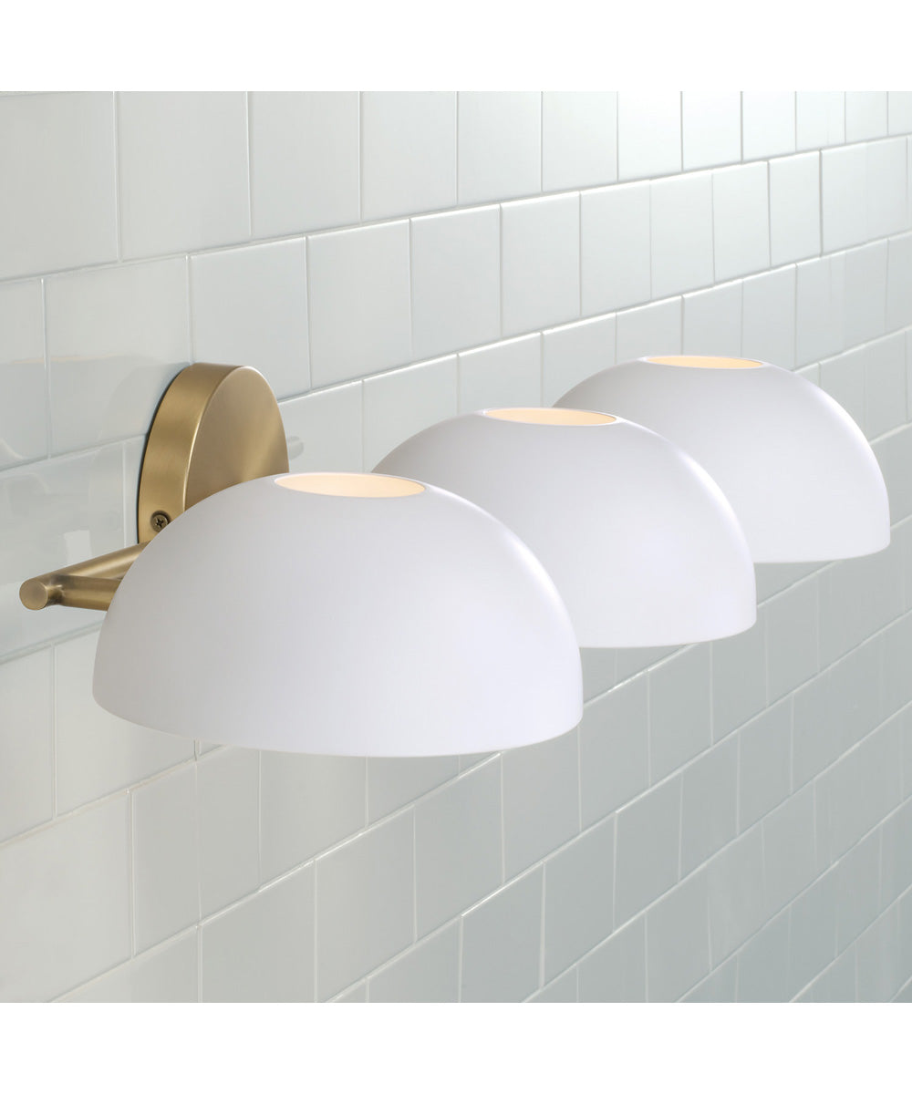 Reece 3-Light Vanity Aged Brass and White