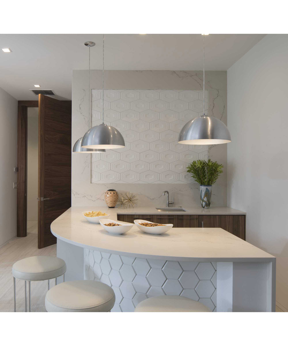 Dome 1-Light LED Pendant Satin Aluminum