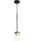 Empire 1-light Pendant Textured Black w/ Aged Brass