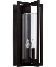 Kent 2-Light Outdoor Wall-Lantern Rain or Shine - Black