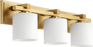 24"W 3-light Bath Vanity Light Aged Brass