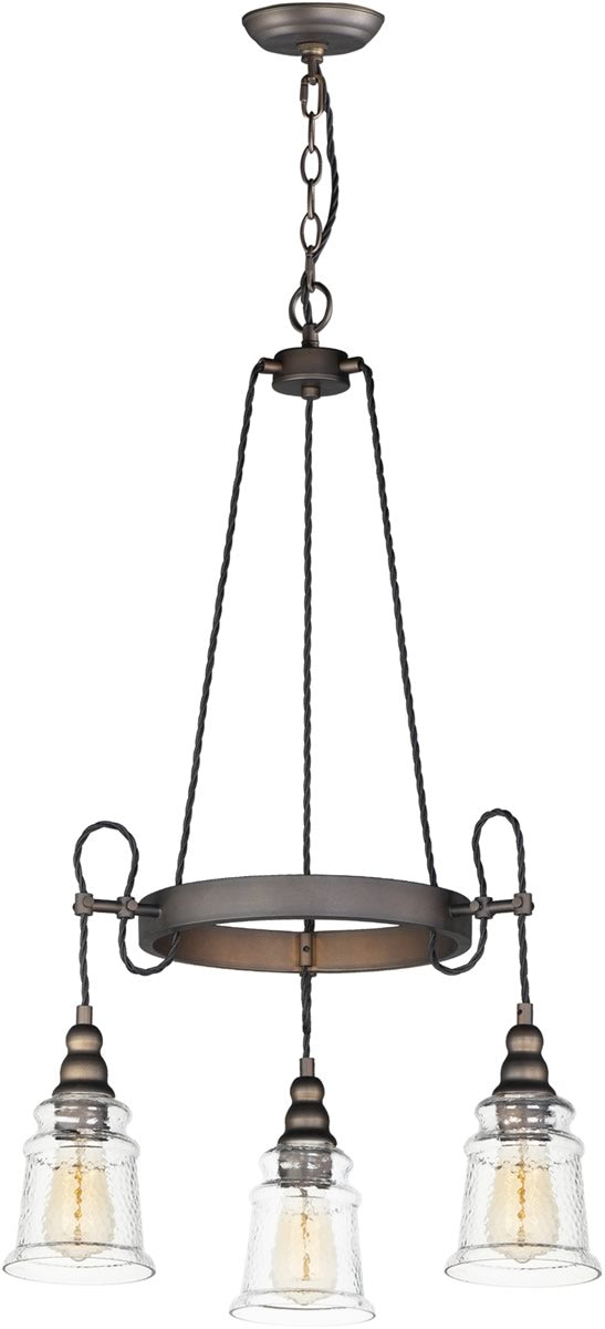 23"W Revival 3-Light Chandelier Oil Rubbed Bronze