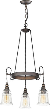 23"W Revival 3-Light Chandelier Oil Rubbed Bronze