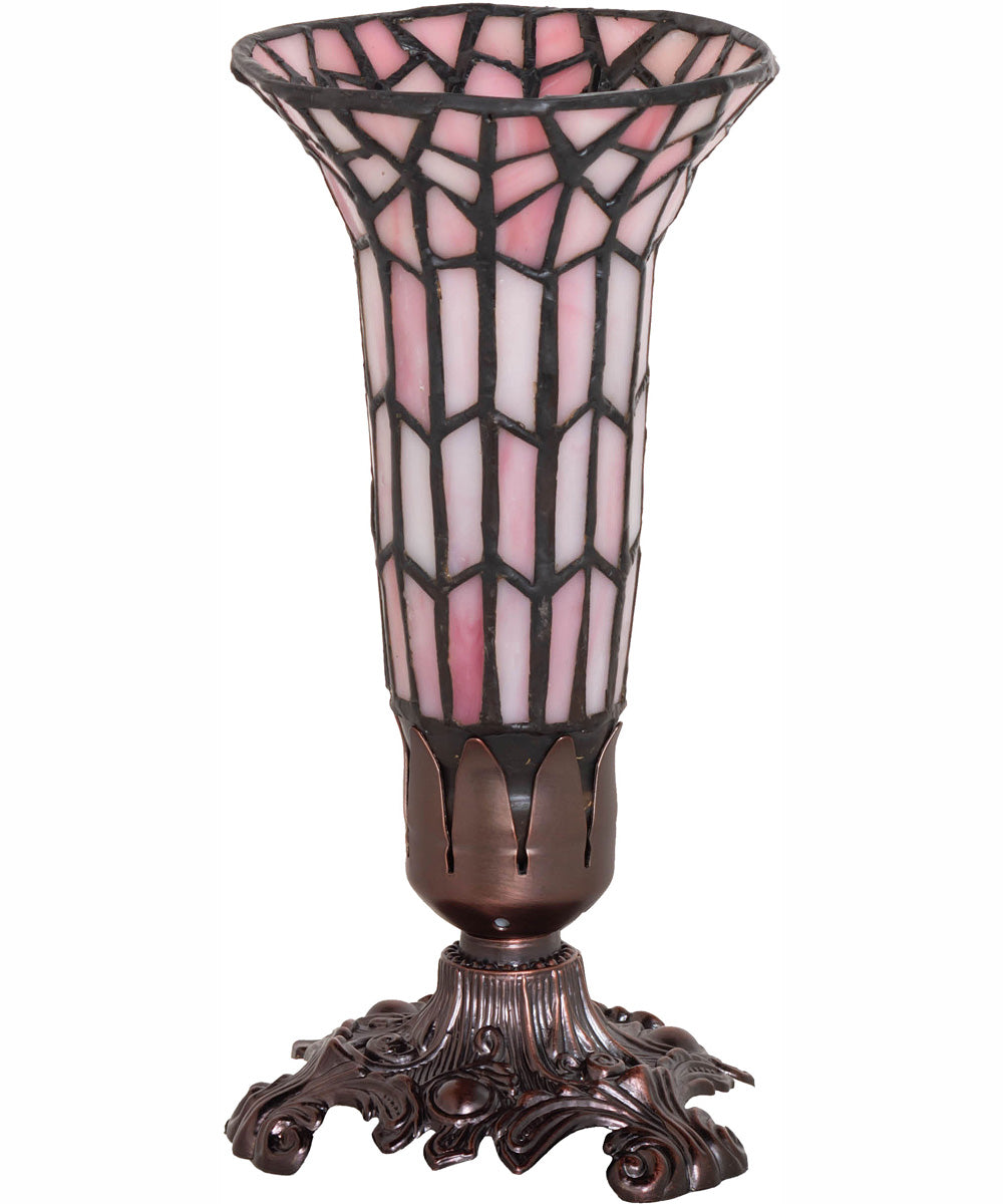 8" High Stained Glass Pond Lily Victorian Accent Lamp