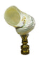 Silver Mouth Shell Lamp Finial 3"h, Polished Brass Base