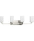 Cowan 4-Light Modern Etched Opal Glass Bath Vanity Light Brushed Nickel