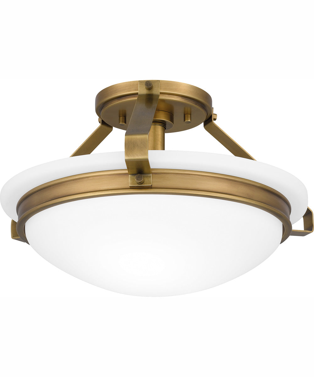 Quoizel Semi-Flush Mount Medium 2-light Semi Flush Mount Weathered Brass