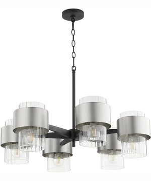 Epsilon 6-light Chandelier Textured Black w/ Satin Nickel