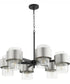Epsilon 6-light Chandelier Textured Black w/ Satin Nickel