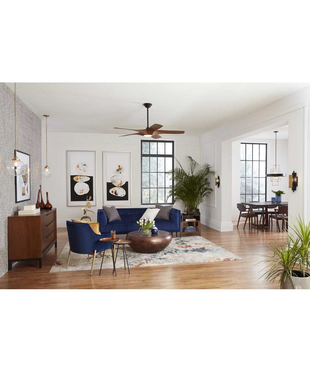 Penn 1-Light Clear Glass Farmhouse Pendant Light Natural Brass