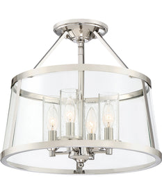Barlow 4-light Semi Flush Mount Polished Nickel