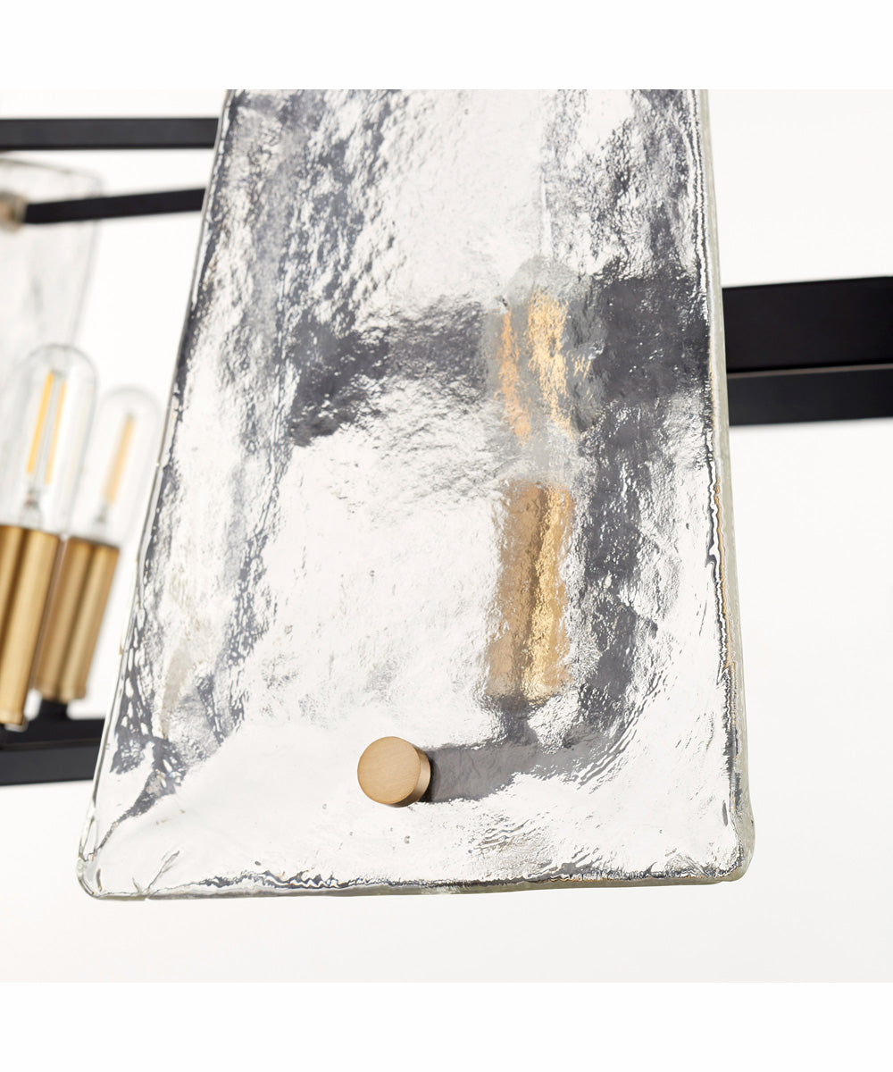 Tioga 8-light Chandelier Textured Black w/ Aged Brass