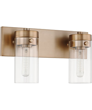 Intersection 2-Light Vanity & Wall Burnished Brass