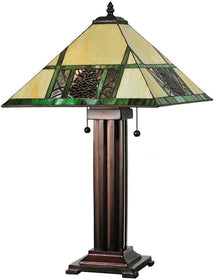 24"H Pinecone  Mission Table Lamp