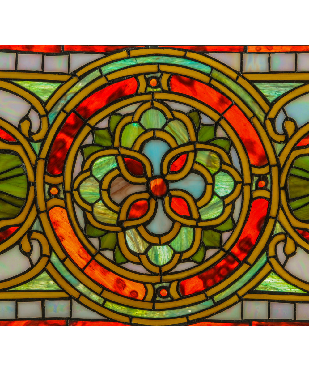 11"H x 35"W Evelyn in Topaz Transom Stained Glass Window