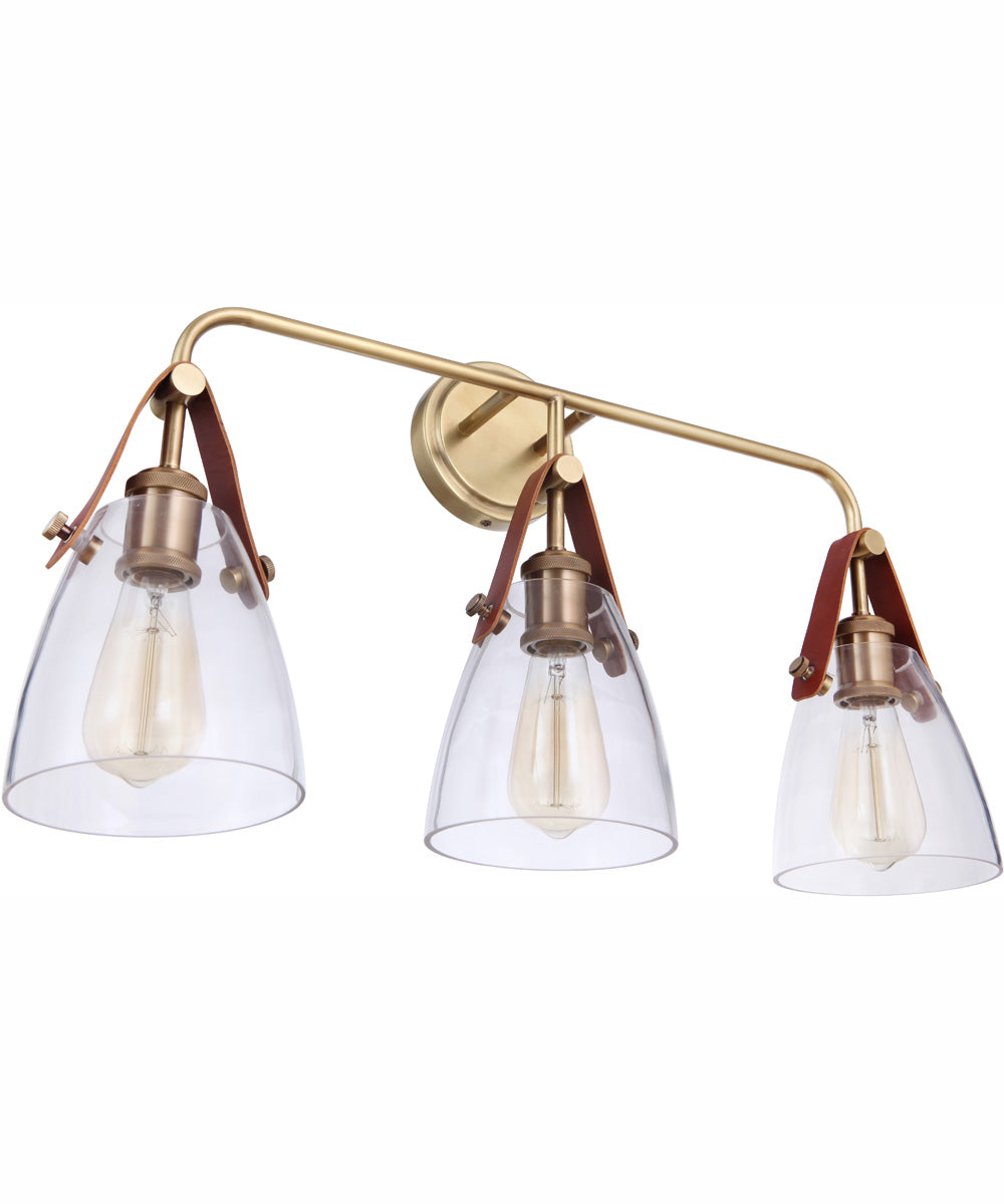 Hagen 3-Light Vanity Vintage Brass
