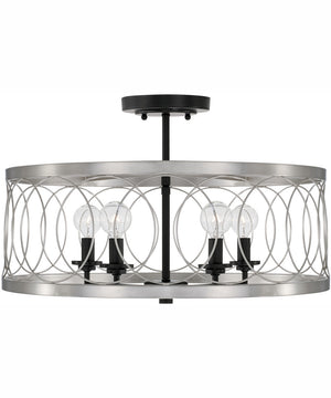 Madeline 4-Light Semi-Flush Black Tie