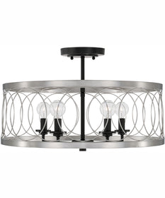 Madeline 4-Light Semi-Flush Black Tie
