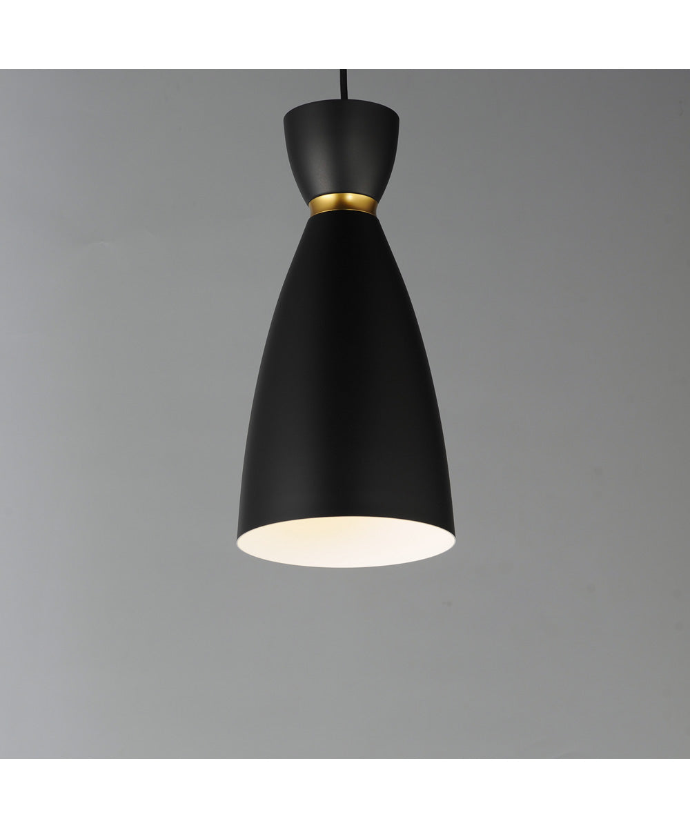 Carillon 1-Light Elongated Mini Pendant Black / Satin Brass