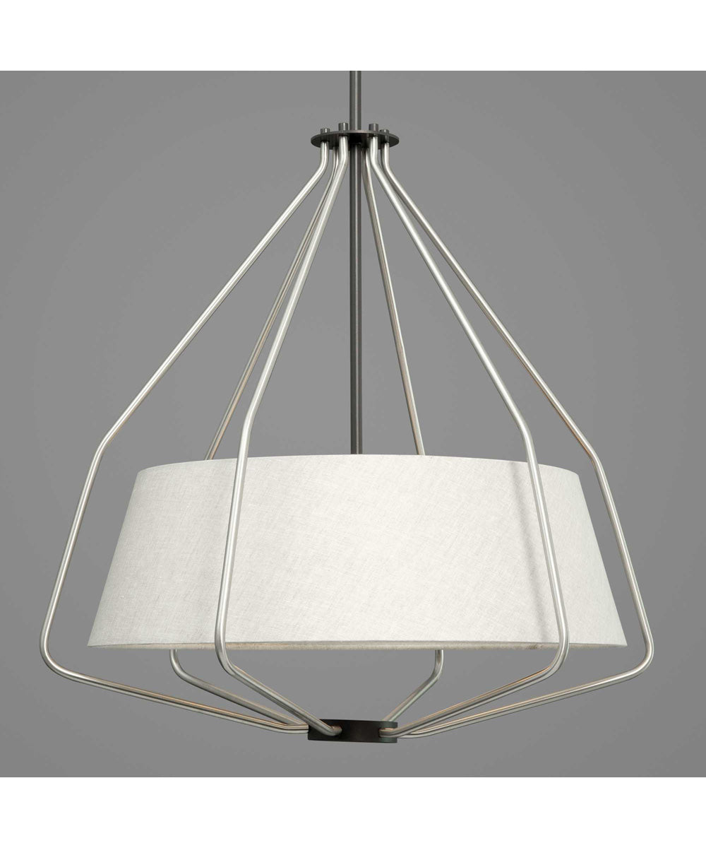 Hangar 3-Light Mid-Century Pendant Light Brushed Nickel