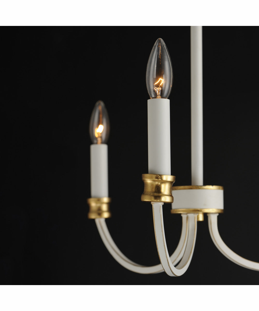 Charlton 3-Light Chandelier Weathered White/Gold Leaf