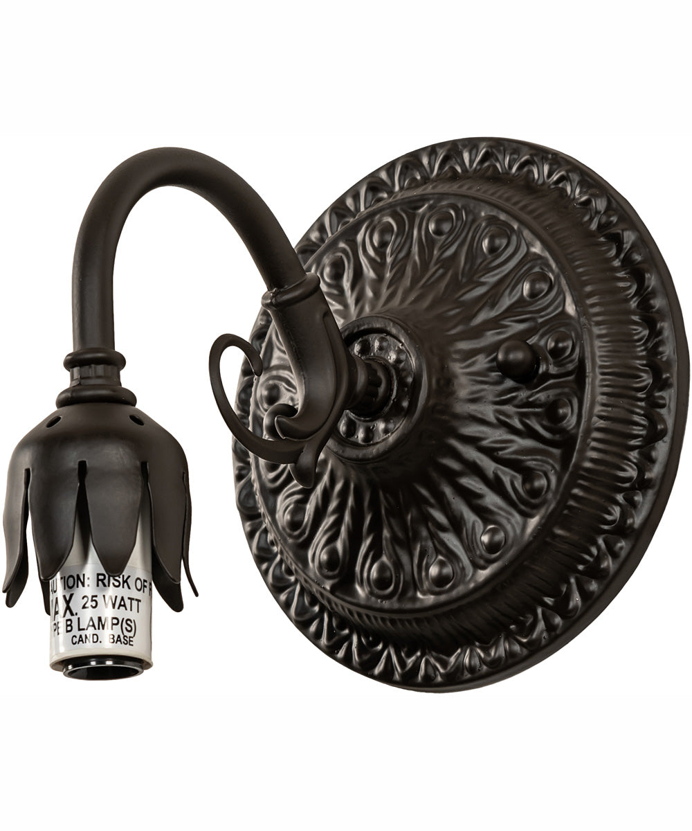 5.5" Wide Blue/White Tiffany Pond Lily Wall Sconce