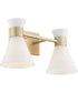 Beldar 2-light Bath Vanity Light Aged Brass w/ Gloss Opal
