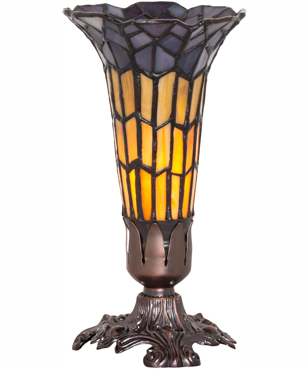 8" High Stained Glass Pond Lily Victorian Accent Lamp