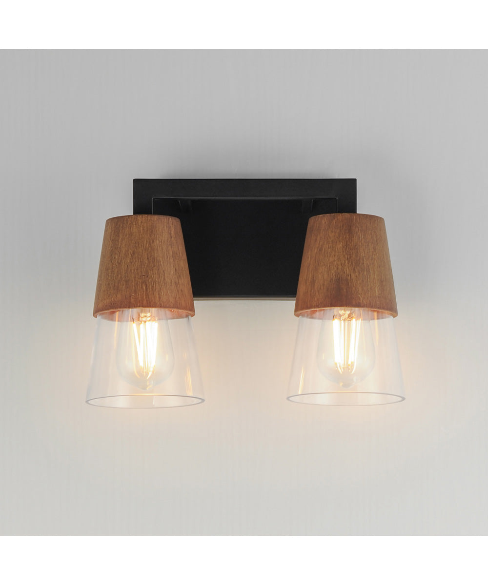 Carpenter 2-Light Bath Vanity Walnut / Black