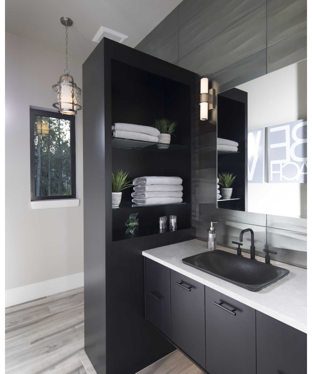 Bay Court 1-Light Hanging Lantern Brushed Nickel