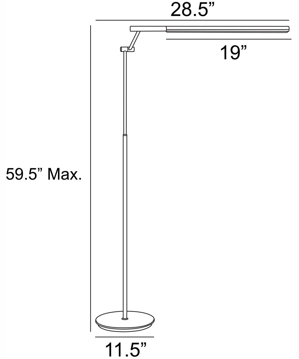 Tilla 1-Light Led Floor Lamp Black