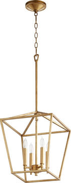 13"W Gabriel 4-light Entry Foyer Hall Chandelier Gold Leaf