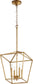 13"W Gabriel 4-light Entry Foyer Hall Chandelier Gold Leaf
