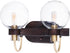 16"W Bauhaus 2-Light Bath Vanity Bronze / Satin Brass