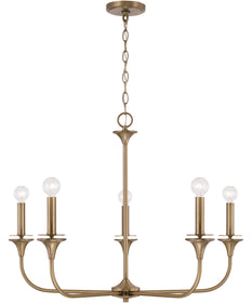 Presley 5-Light Chandelier Aged Brass