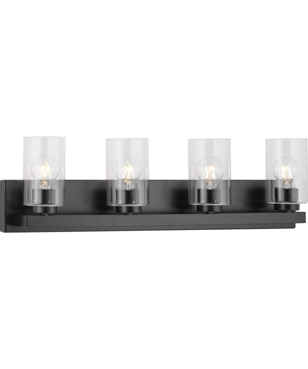 Goodwin 4-Light Modern Vanity Light with Clear Glass Matte Black