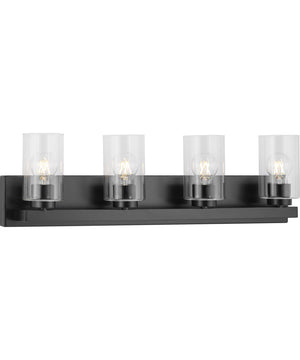 Goodwin 4-Light Modern Vanity Light with Clear Glass Matte Black