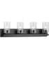 Goodwin 4-Light Modern Vanity Light with Clear Glass Matte Black
