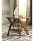 25"H Charzine Rectangular End Table Warm Brown