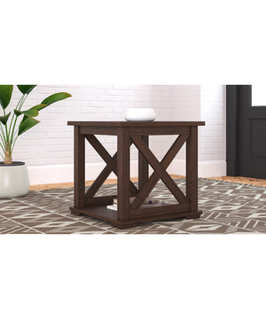 22"H Camiburg Square End Table Warm Brown