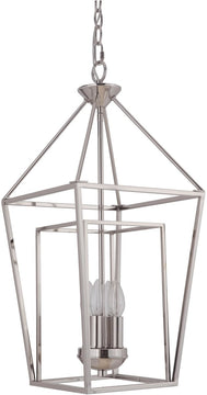 12"W Hudson 4-Light Foyer Light Polished Nickel