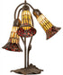16" High Stained Glass Pond Lily 3 Light Accent Lamp