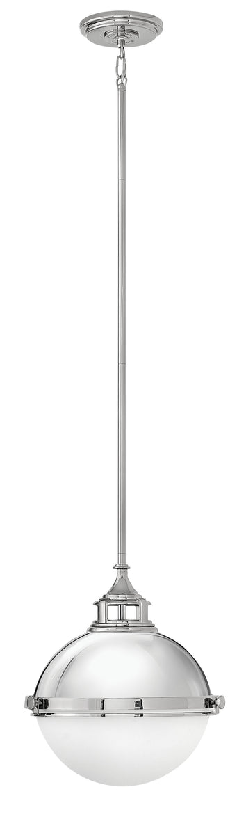 14"W Fletcher 2-Light Stem Hung Pendant in Polished Nickel
