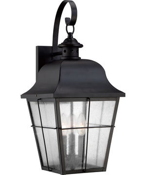 Millhouse Large 3-light Outdoor Wall Light Mystic Black