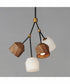 Akimbo 4-Light Pendant W LED Bulbs Dark Bronze/Antique Brass