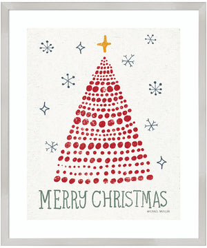 Merry Christmas Crop by Michael Mullan Wood Framed Wall Art Print (21  W x 25  H), Svelte Silver Frame