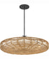 Ophelia 6-Light Medium Convertible Pendant in Black with Natural Shade